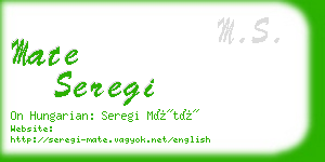 mate seregi business card